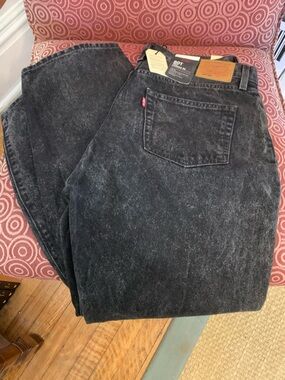 Levi's Black Washed 501® Classic Jeans with Red Tab